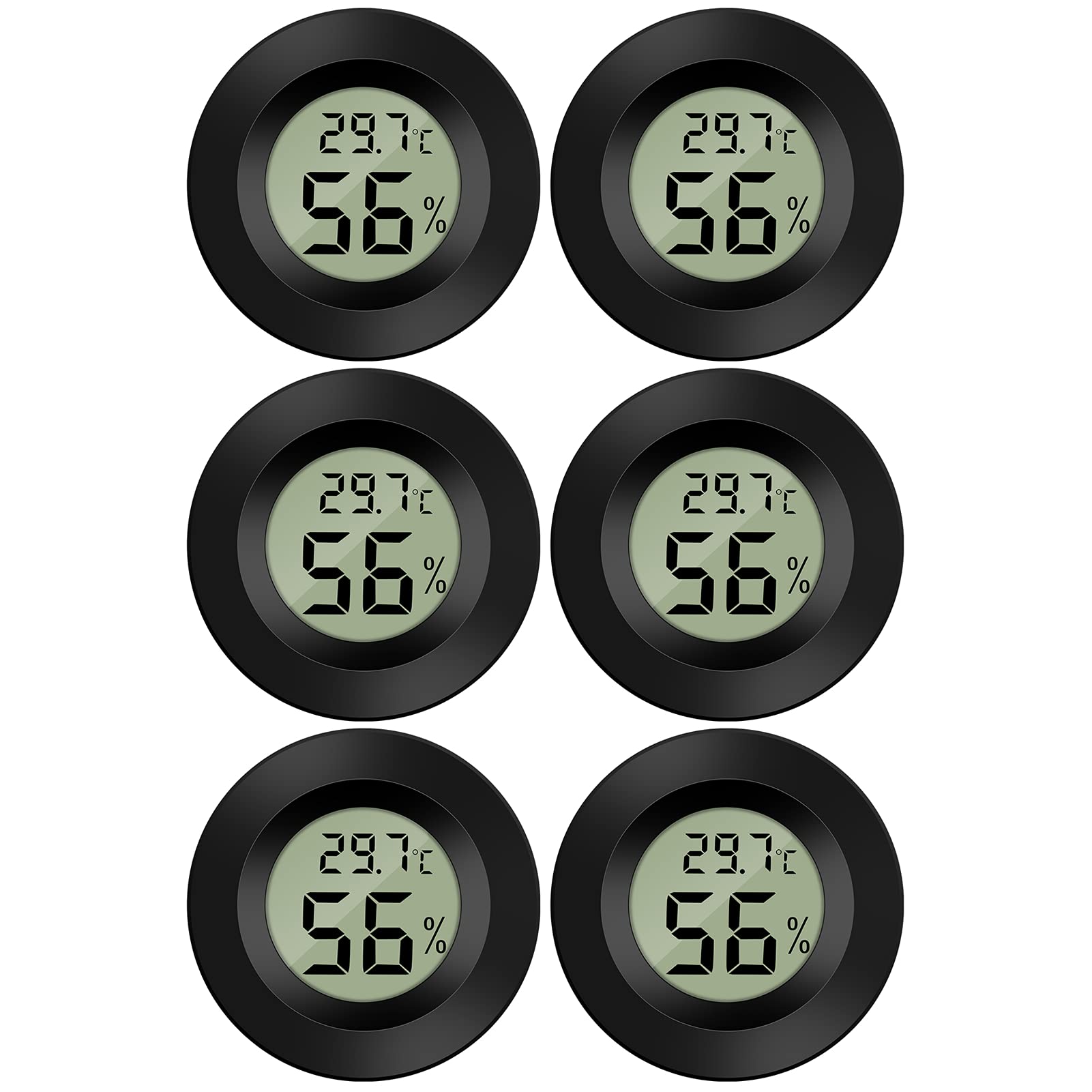 Thlevel Mini Digital Hygrometer Thermometer (6er-Pack)